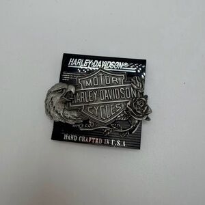 NEW Harley-Davidson Silver Emblem with Eagle and Rose